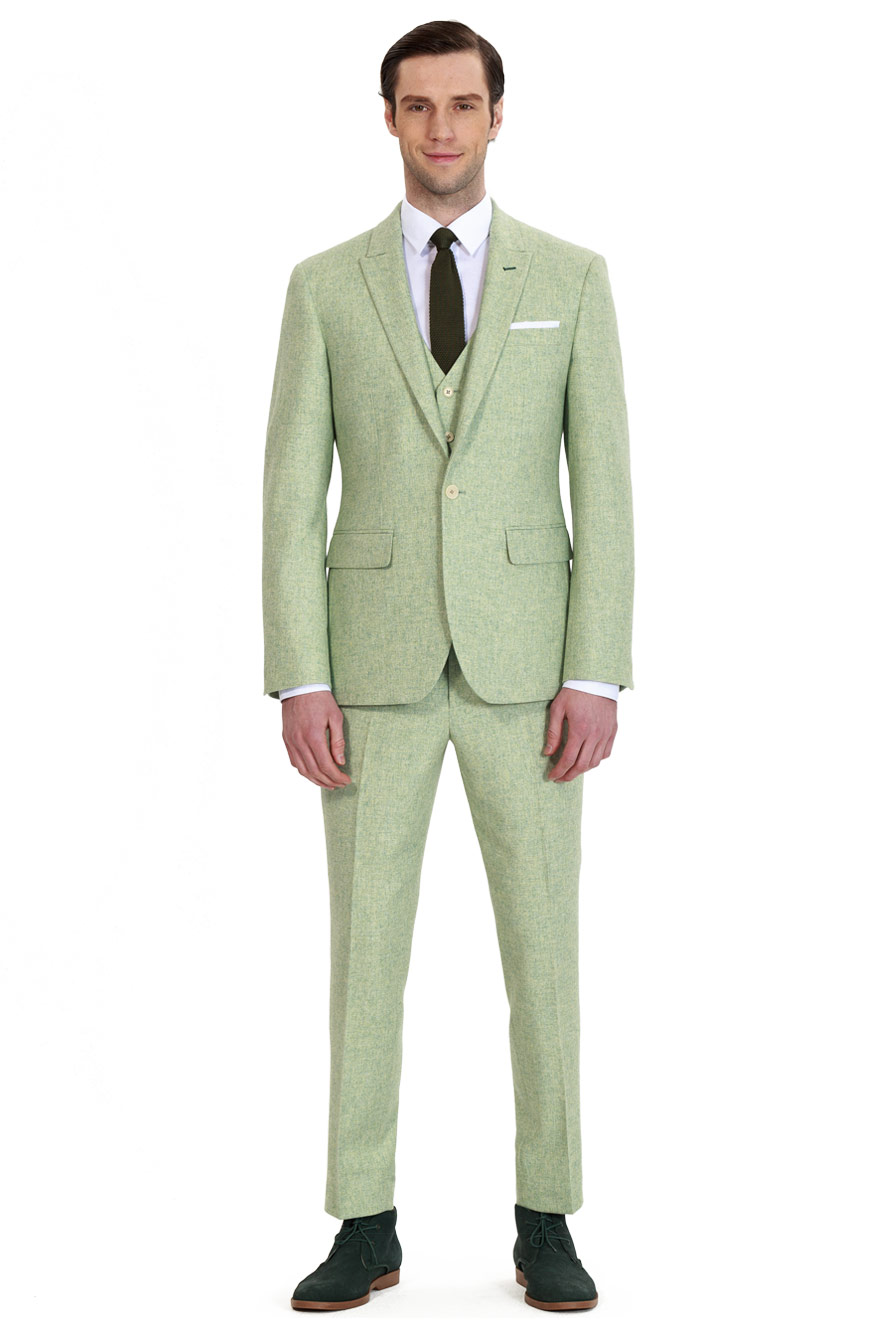 浅绿时尚九分裤三件套