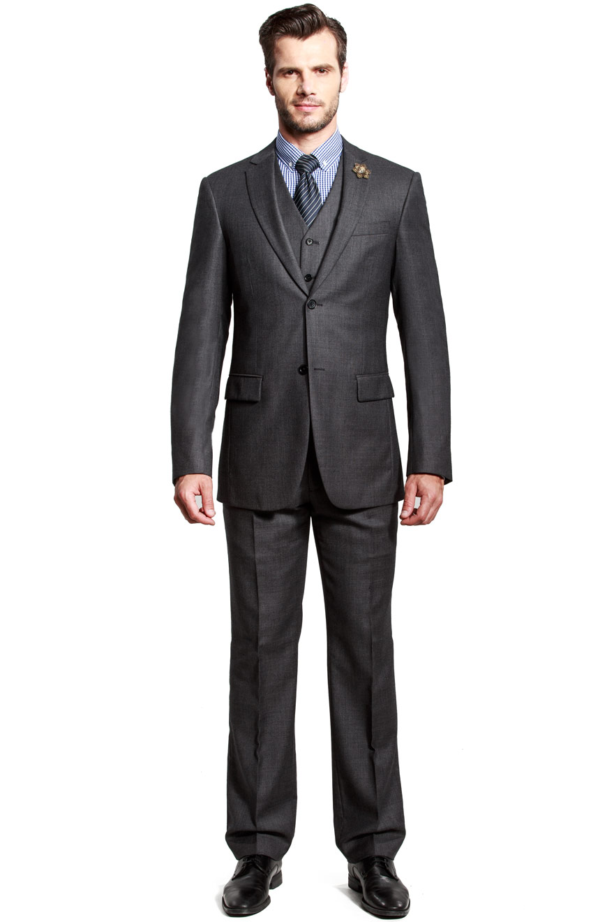 商务款Oxford深灰色西服