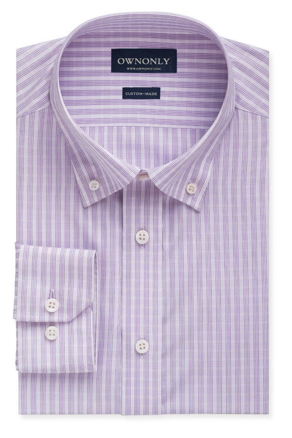 经典紫白条纹衬衫