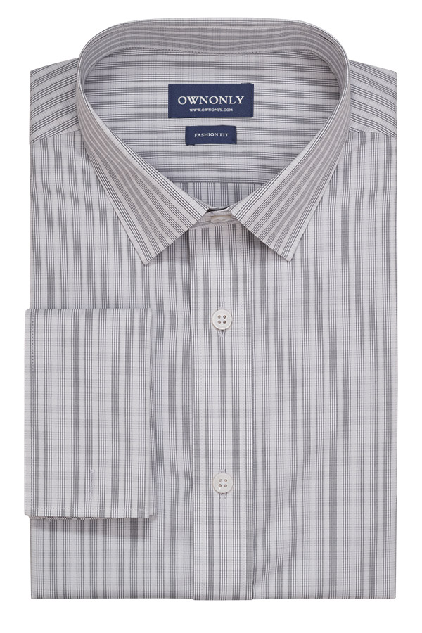 经典灰白细格纹衬衫