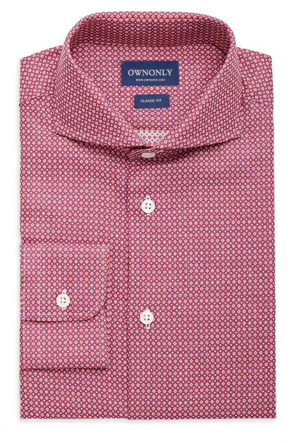 红色肌理纹衬衫