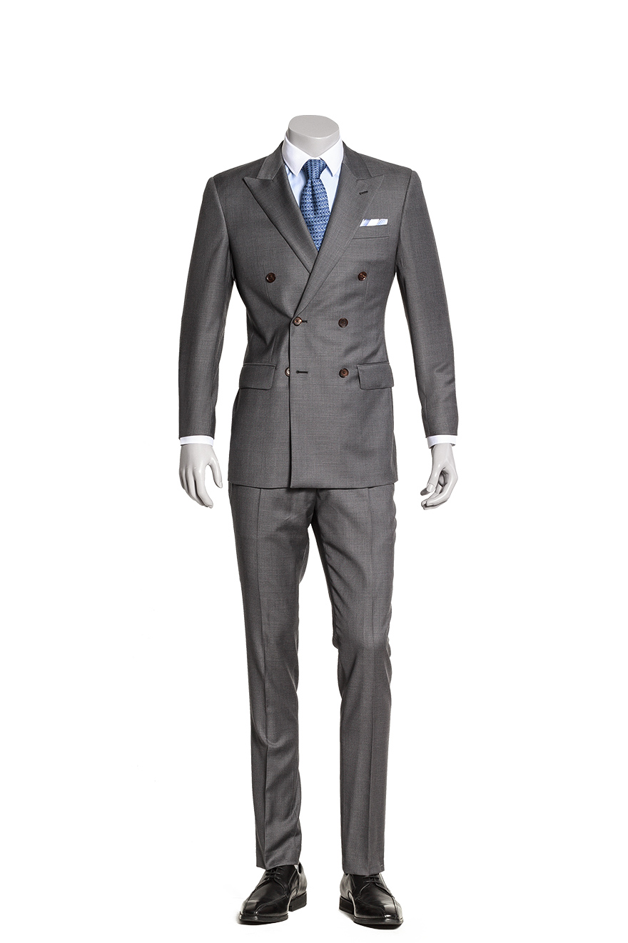 双排扣灰色两件套