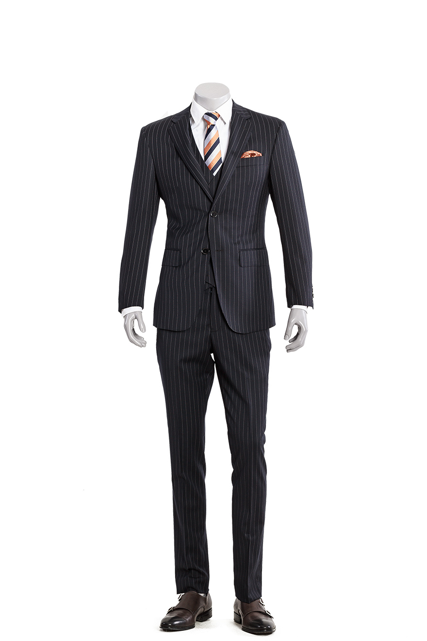 黑色经典条纹三件套