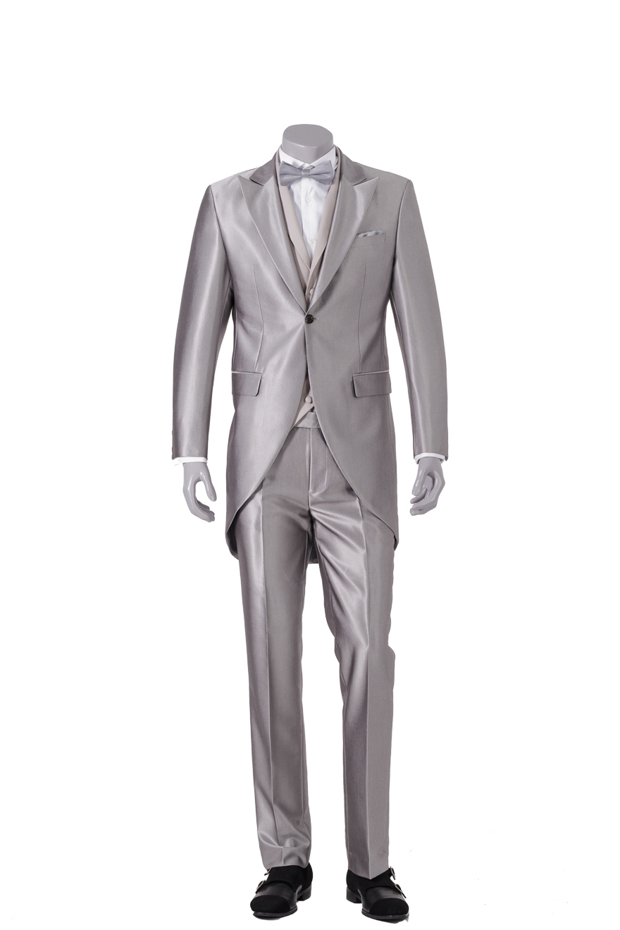 亮灰色燕尾服三件套